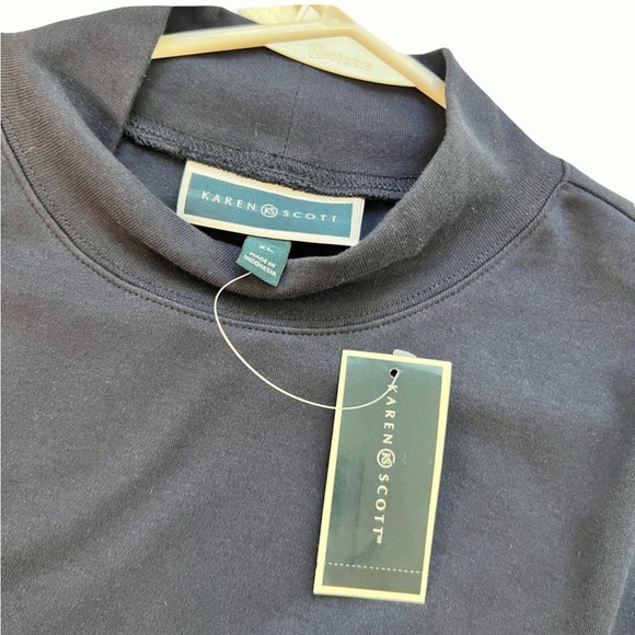 NWT-Karen Scott Navy Women's Sweatshirt 100% cotton - Picture 2 of 6